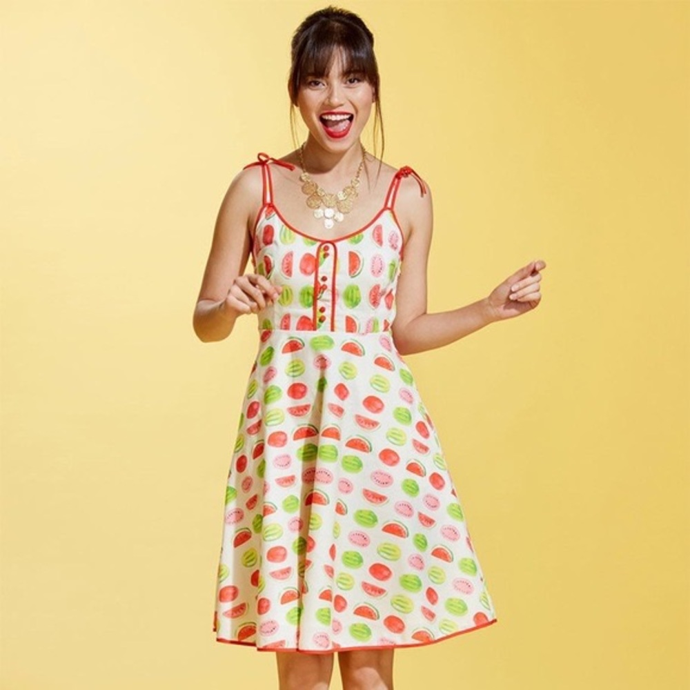 Modcloth Watermelon Dress Sz S Novelty